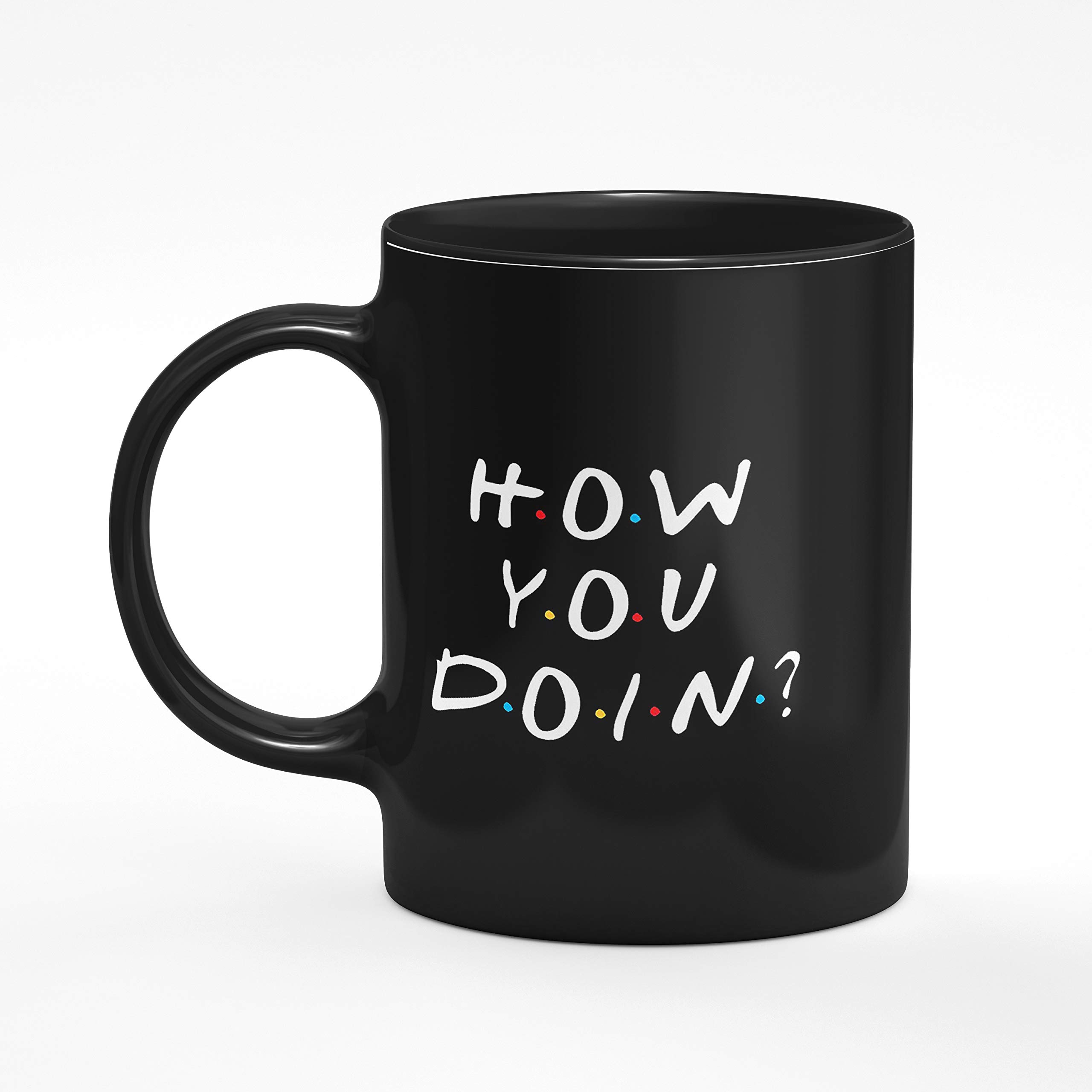 THE SD STORE Ceramic Friends How You Doing Mug (325ml, Black)