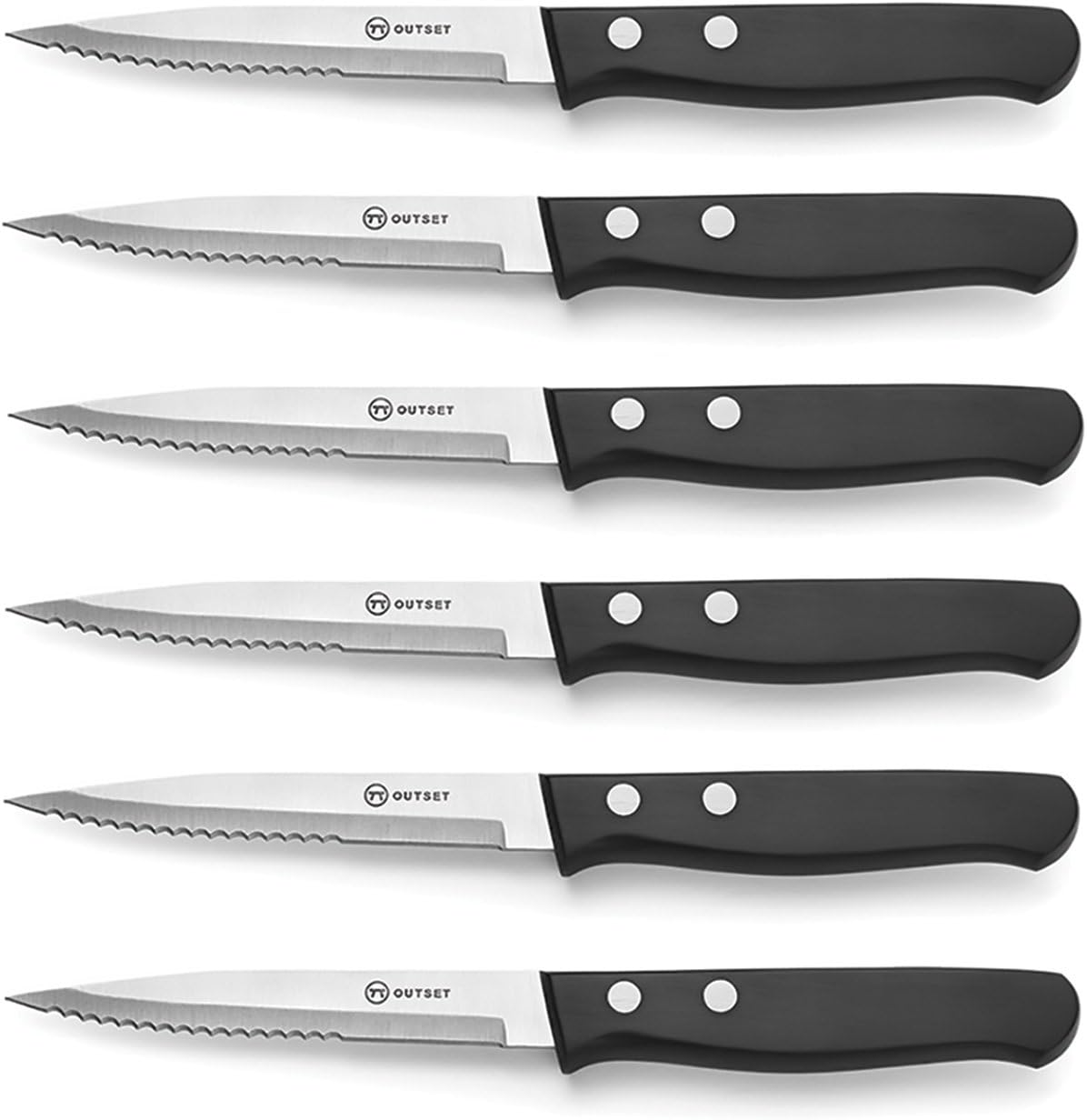 Outset Steakhouse Knife Set, Stainless Steel, Set of 6