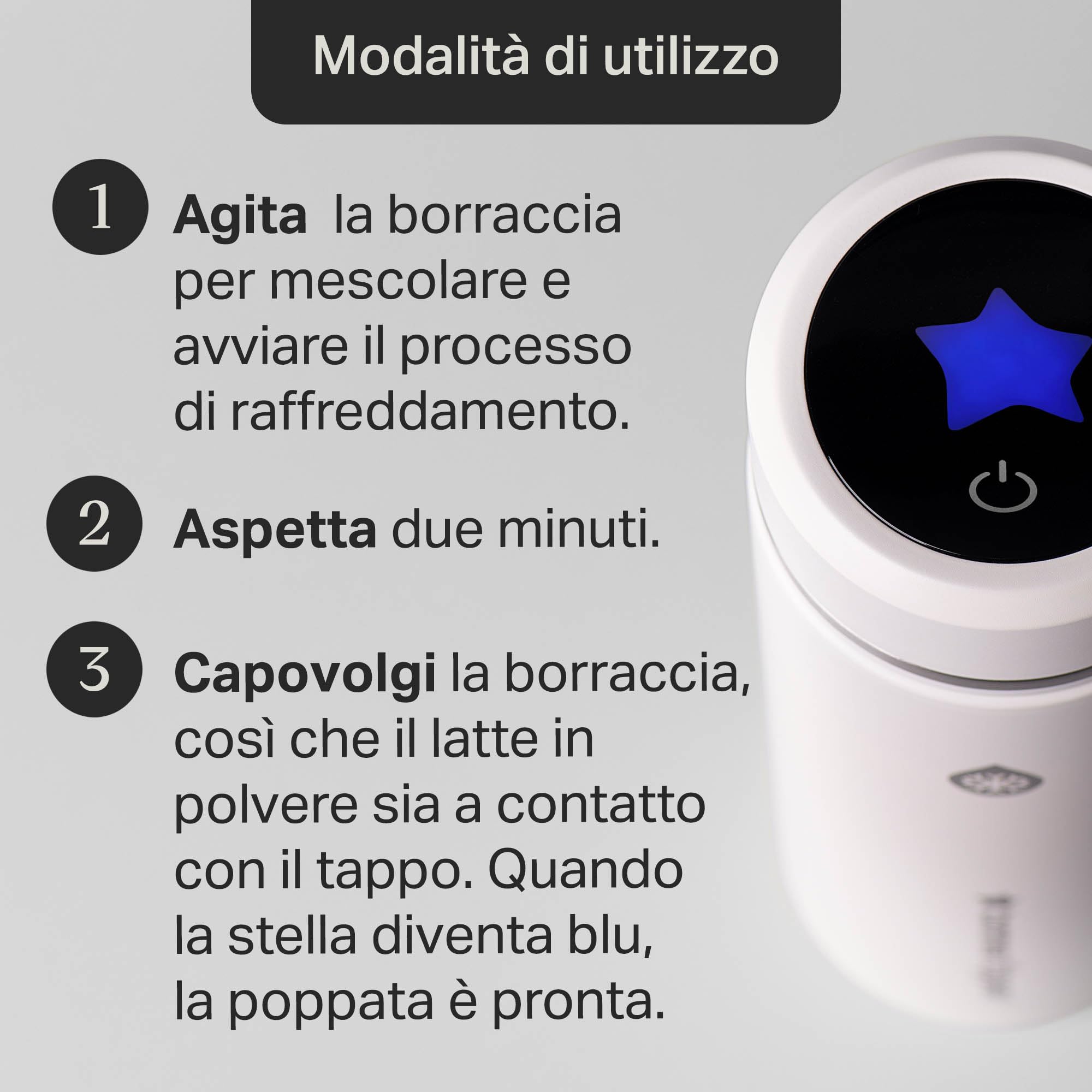 Tommee Tippee Set Preparazione Biberon PrepGo, Raffredda il Latte Alla Giusta Temperatura in 2 Minuti, Portatile con Display per la Temperatura