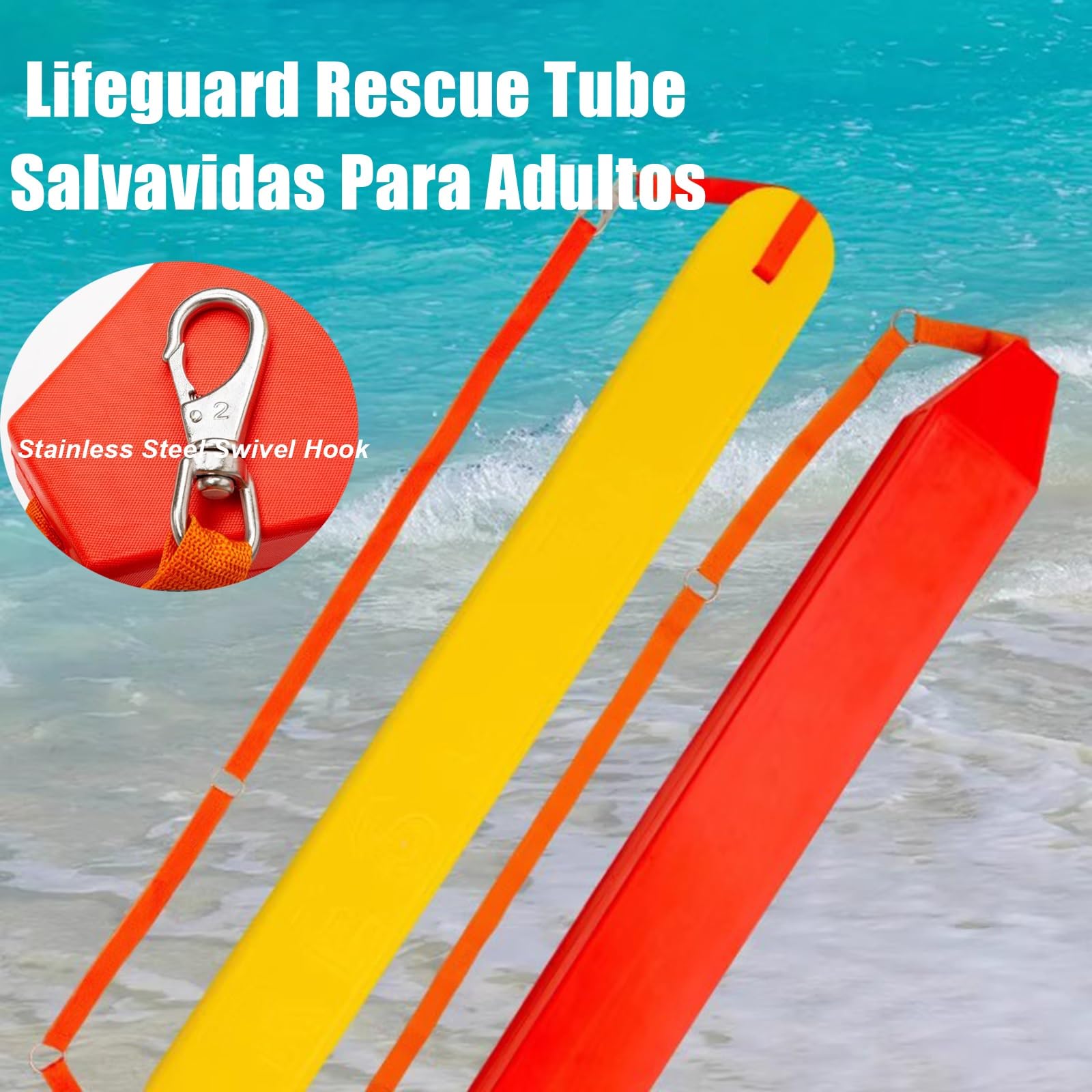 HAIXHX schwimmboje Rettungsschlauch 97 cm/38,5 Zoll schwimmende Rettungsboje, 2 Stück biegsame Rettungsringe mit Schwimmkörpern, Sicherheitsausrüstung für Schwimmbäder(Yellow)