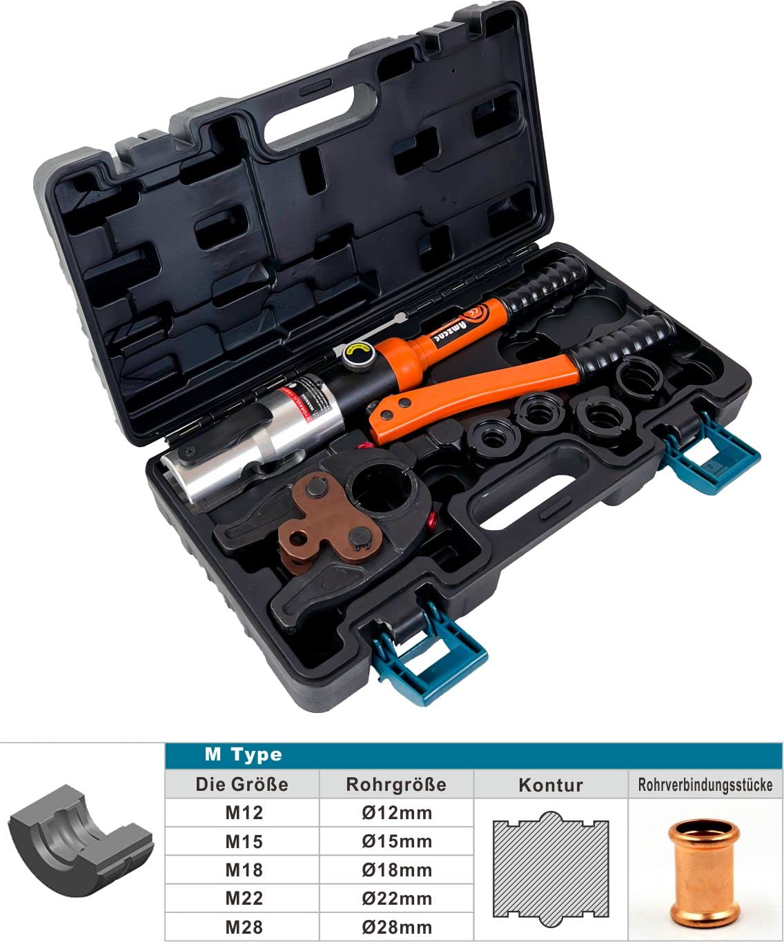 AMZCNC Professional V Contour Clamp Pliers & M Contour, for Copper Pipe Carbon Steel Pipe & Stainless Steel Pipe - Image 3