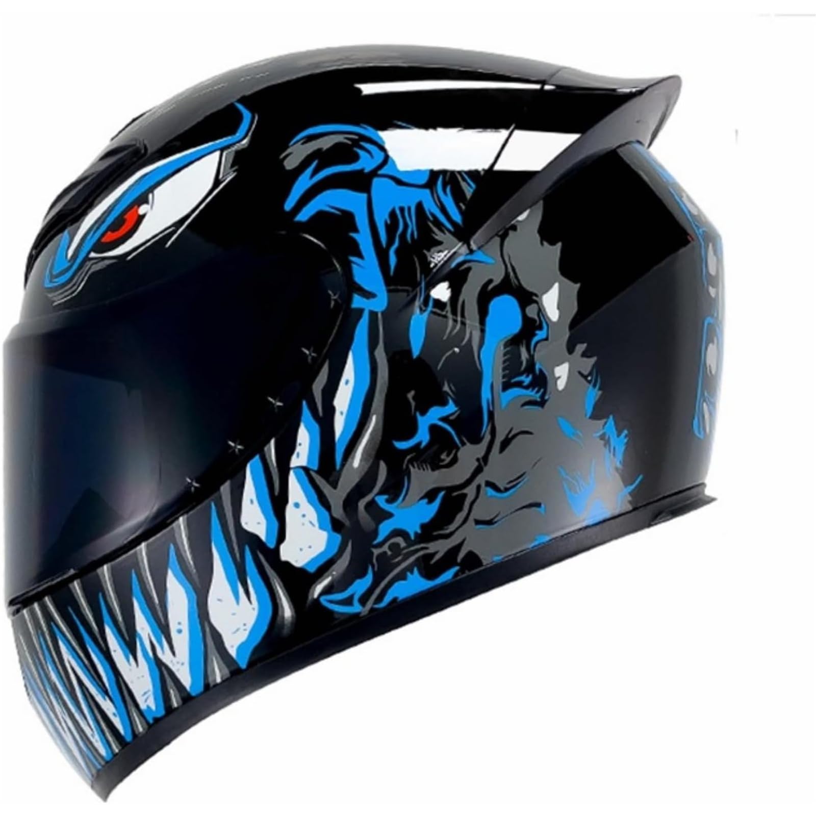 HALAMODO Motorcycle Helmet Full Face Rapid Street Helmet Unisex Adult Cool Rider Equipment Four Seasons New Street Touring Motorcycle Helmet Blue