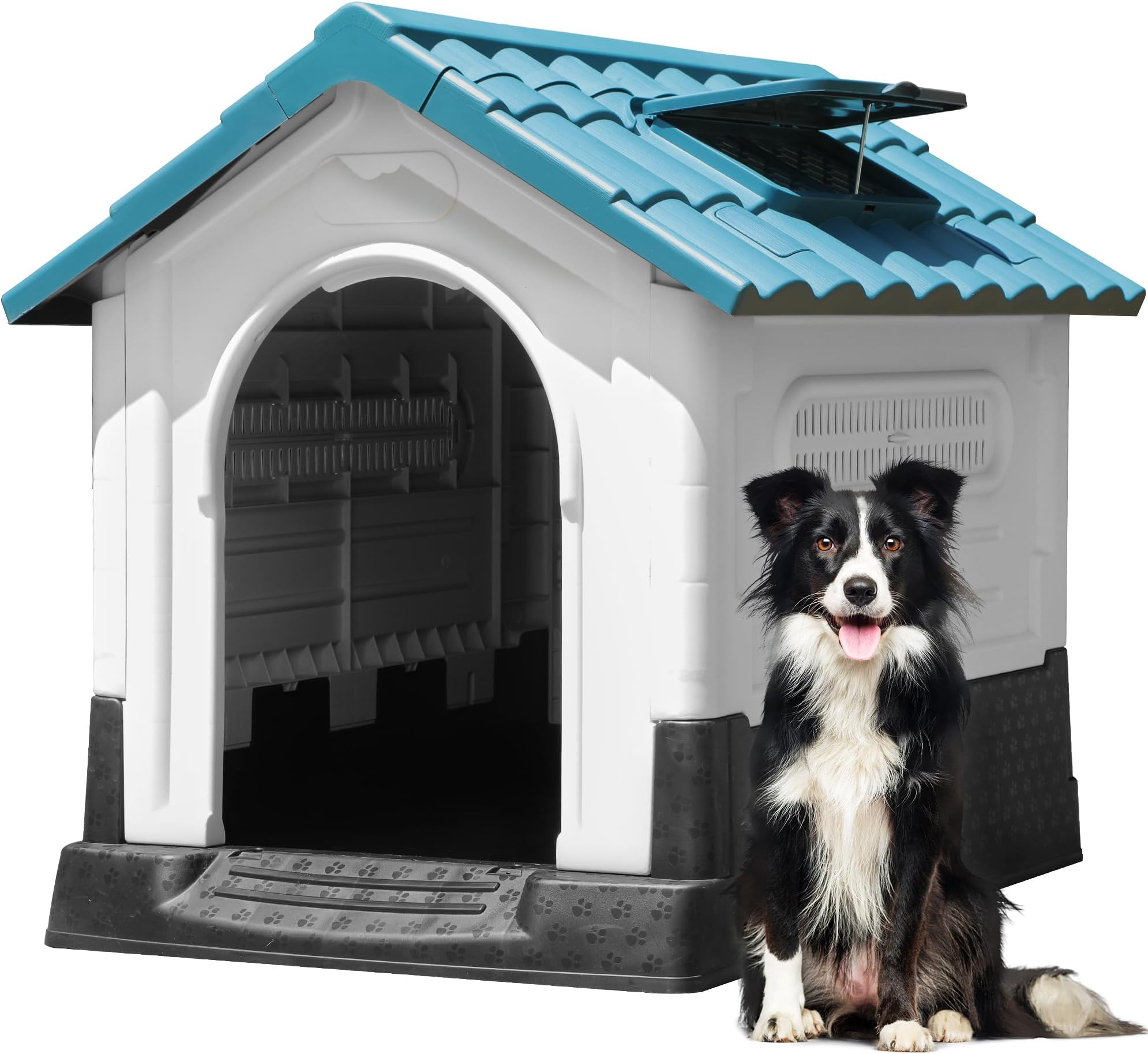 YITAHOME 33.1'' Folding Large Dog House Outdoor Plastic