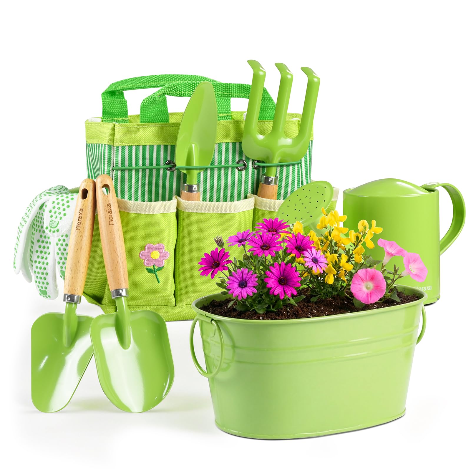 Ultimate Kinder-Gartenset, kindersicheres und Robustes Gartengeräte-Set für Spaß im Freien, Freude und Kreativität von Kindern zu wecken (Grün)