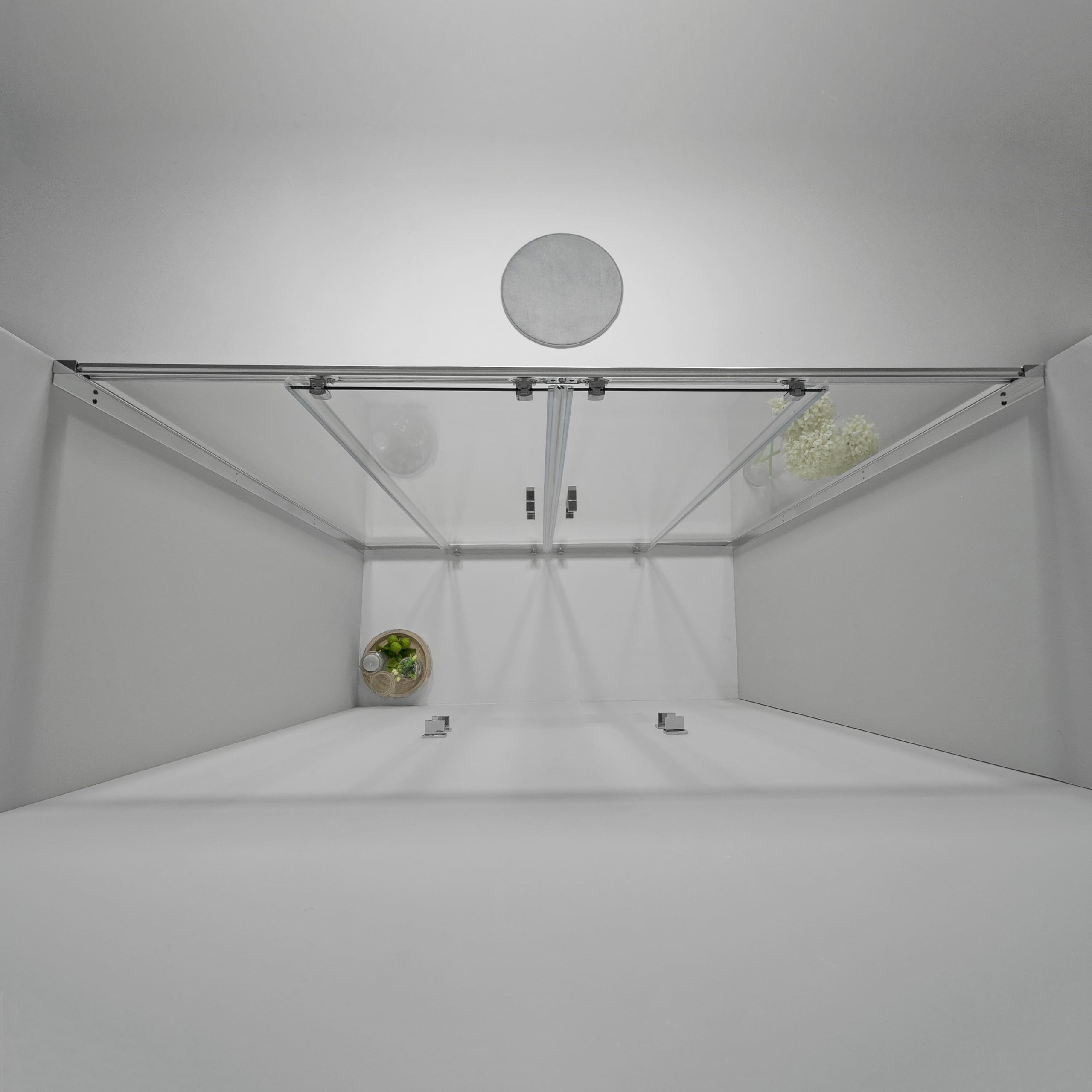 Porta Doccia Nicchia Scorrevole 180 x 190 cm - Vetro Temperato 6 mm, Trasparente, Profilo Cromato, Chiusura Magnetica e Sistema Antigoccia - Facile da Installare e Pulire