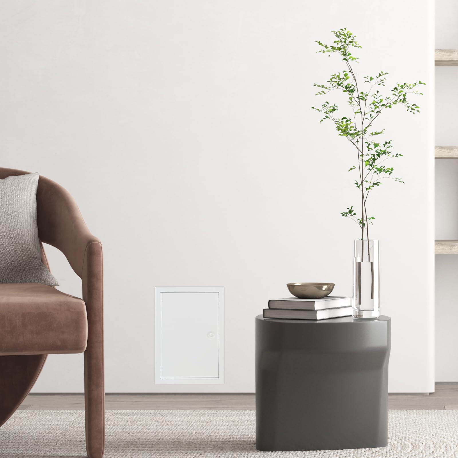 EFUTURETIME Inspectieklep, 20 x 30 cm, onderhoudsklep, droogbouw, metaal, wit, inspectiedeur, plaatstaal, vierkante sluiting met 2 sleutels, inspectieluik voor loft, badkamer, keuken, magazijn