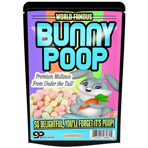 Miniatura 6 de Cesta de Pascua divertida de malva de conejo, malvaviscos coloridos para adolescentes, bromas extrañas para niños