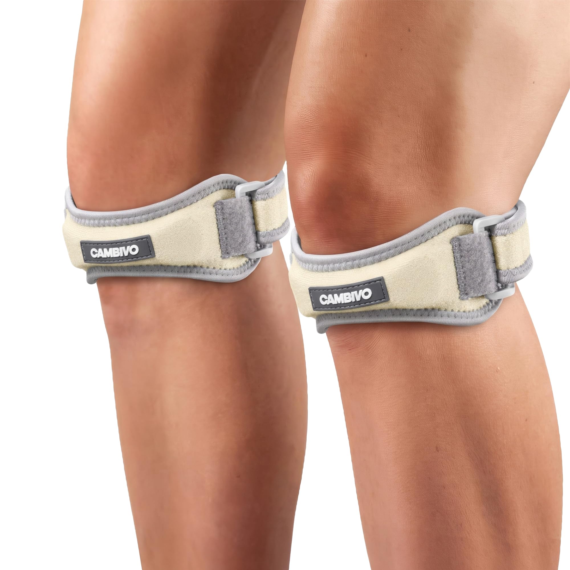 CAMBIVO Tutore Ginocchio Rotulea Regolabile 2 Pezzi, Ginocchiera Ortopedica con Cuscinetto di Compressione, Ginocchiera Rotulea per Tendinite, Infortunio Sportivo, Corsa, Sport