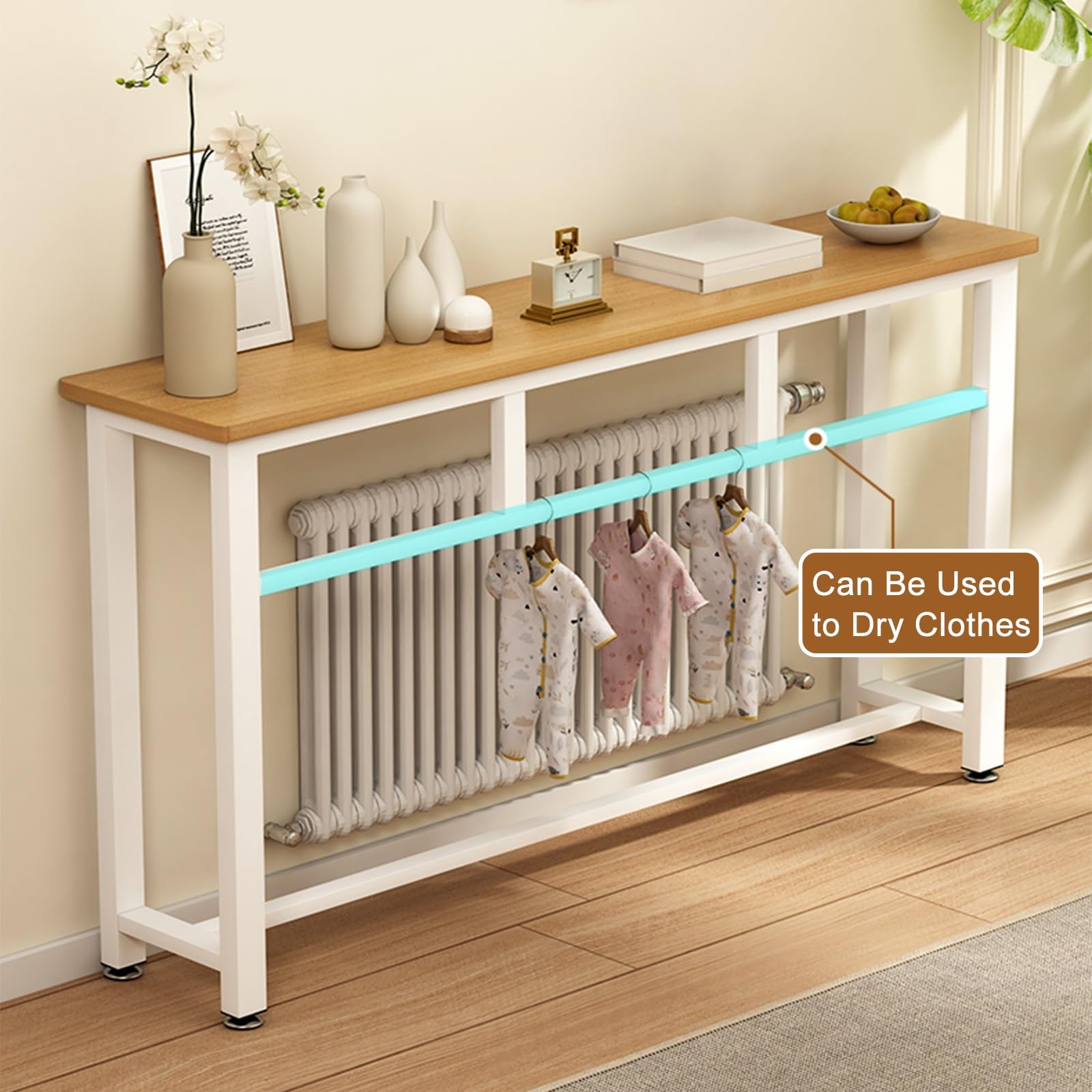 Cubierta de metal para radiador, mesa auxiliar decorativa para sala de estar, dormitorio y entrada, diseño elegante