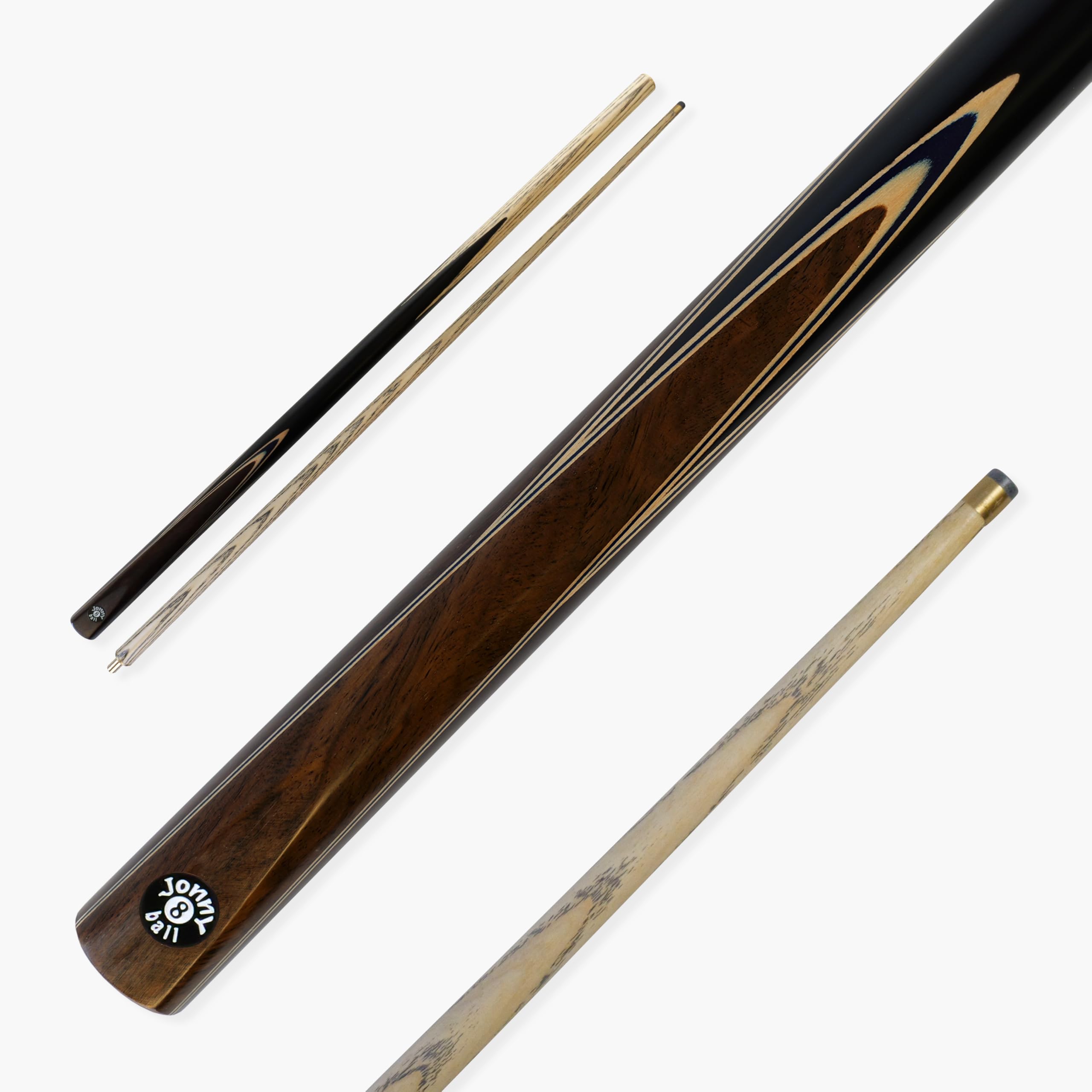 Jonny 8 Ball VISTA 57 Inch 2 Piece Centre Joint Multi Spliced English Pool Cue with 8mm Tip (Blue)