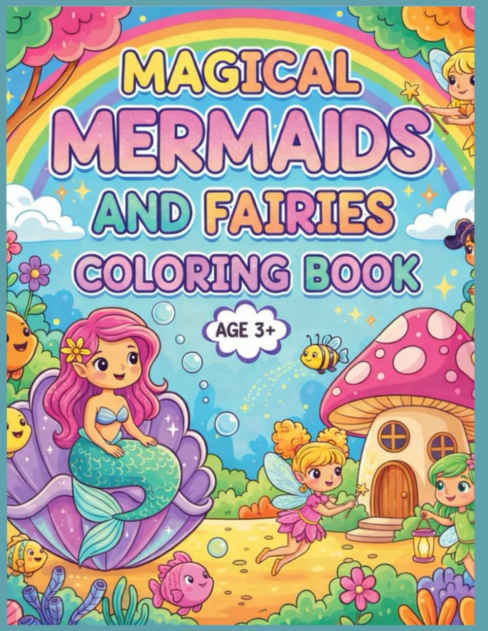 Magical Mermaids & Fairies Colouring Book: A Fun & Magical Colouring Adventure for kids Ages 3+