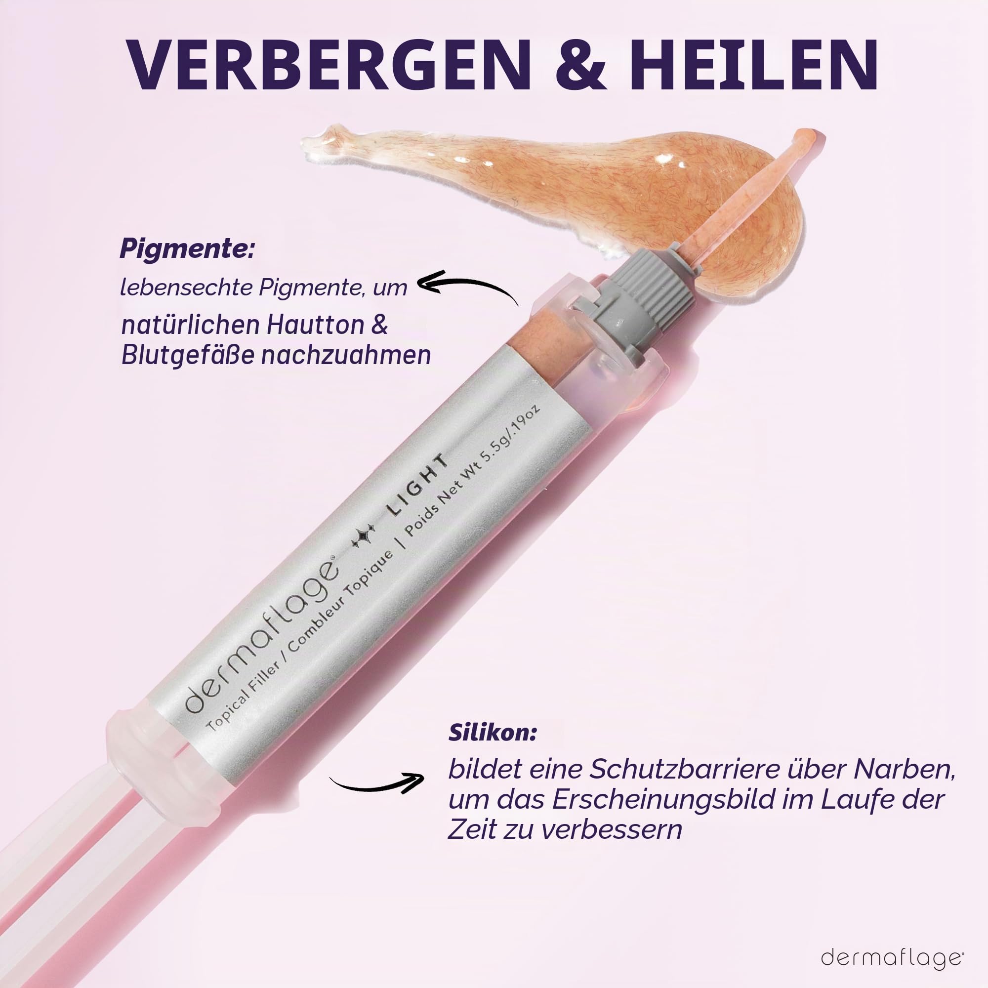 Dermaflage Narben Make-up Concealer, Aknennarben Filler, Narben Abdeckung, 1 Monatsvorrat