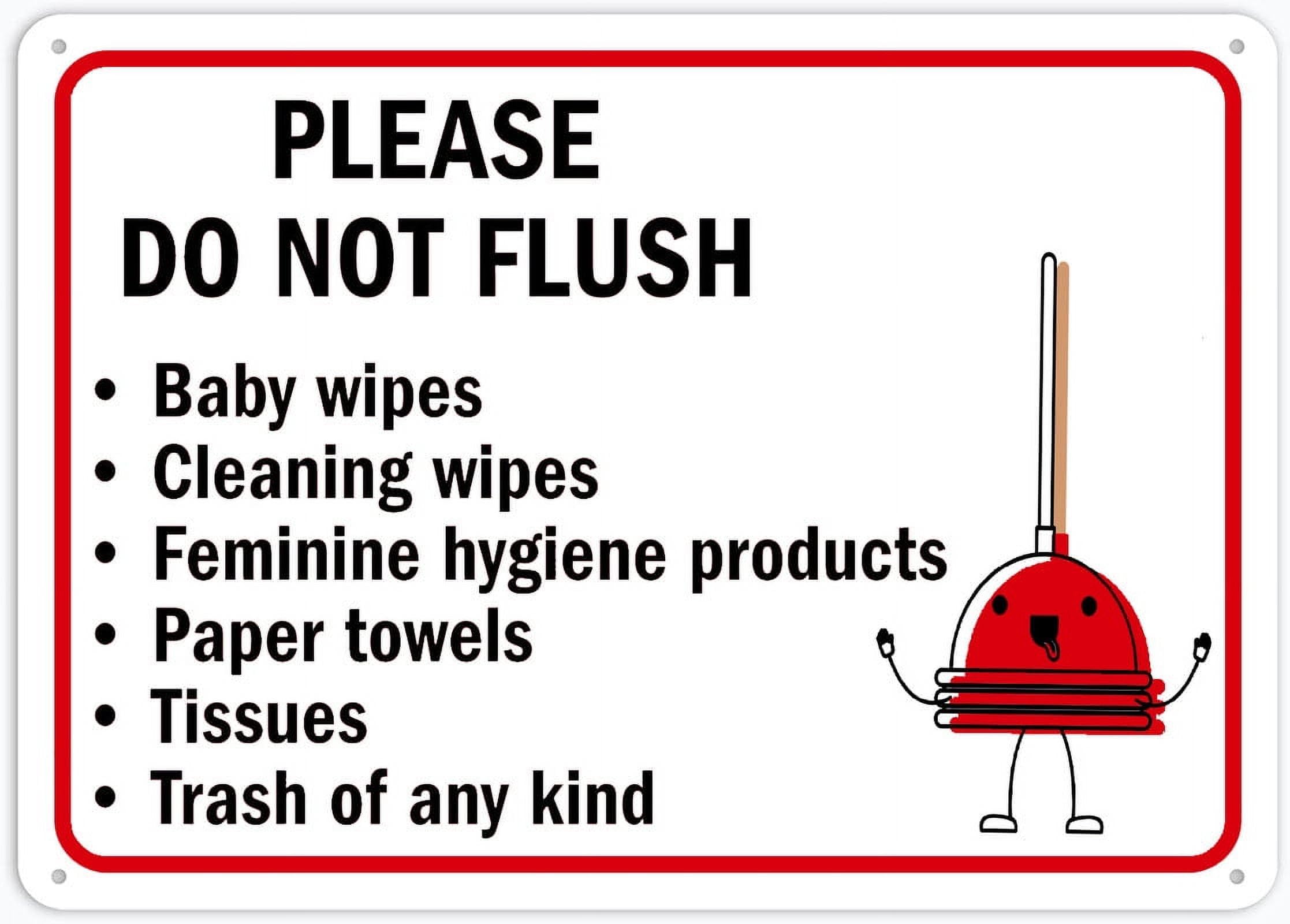 Peiyeety A07 Please Doflush Feminine Products Paper Towels For House 12X16 Inches Yard Sign, Premium Aluminum, Sun-Proof, Rust-Free