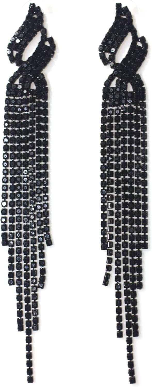 Chandelier Earrings for women,Long Earrings Dangle Dangling Bling Earring Crystal Rhinestone Statement Drop Tassels rhombus Earrings for Prom Fashion Jewelry