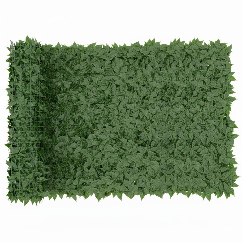 Bricozone Siepe Artificiale Edera Verde In Fibra Di Poliestere E Pvc Resistente Ai Raggi Uv Frangivista Decorativa Da Esterno E Interno Per Balcone Terrazzo Recinzione Giardino (1 x 3 metri)
