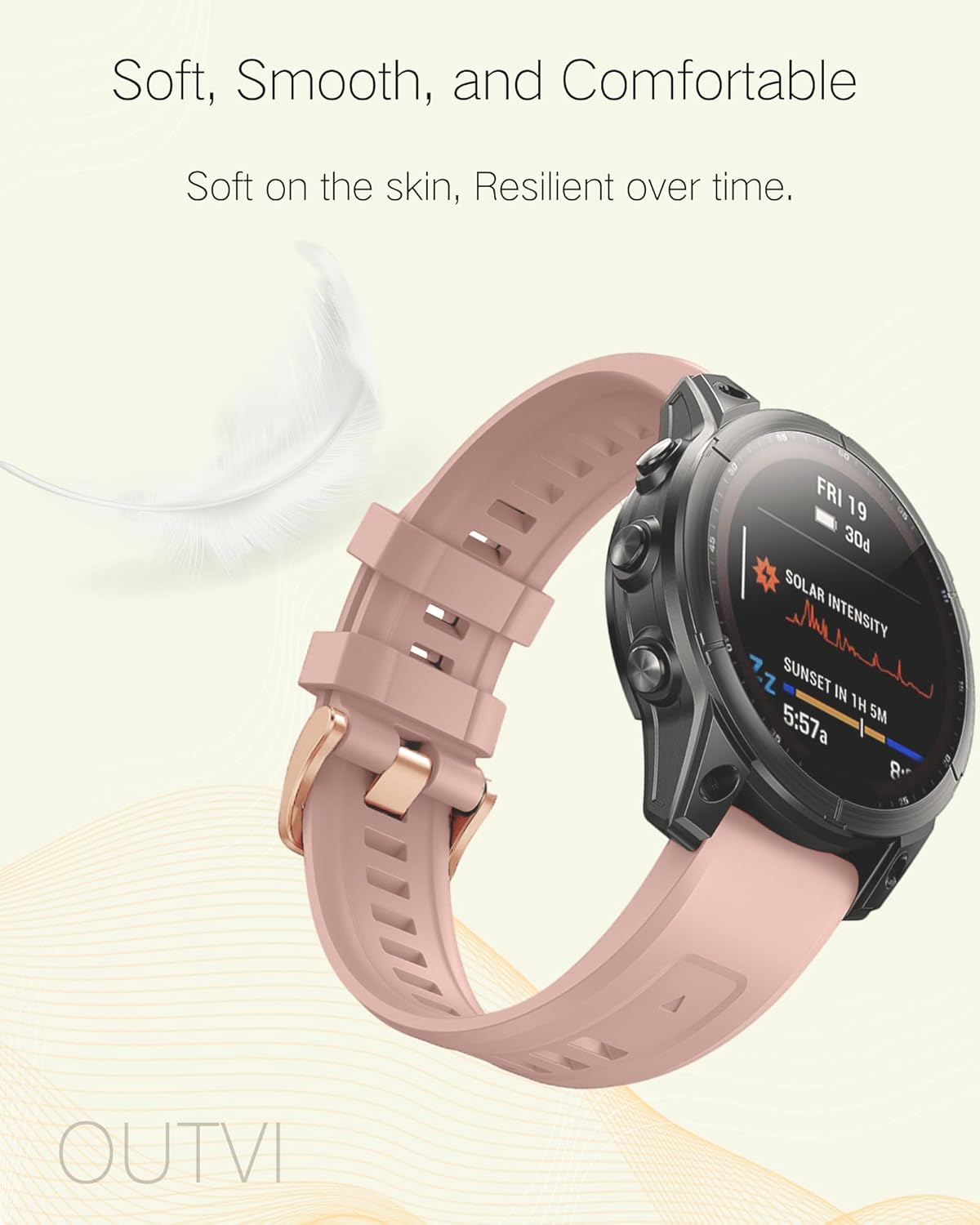 20mm Watch Band for Garmin fenix 5s plus fenix 6s fenix 7s pro quickfit 20 bands Replacement for garmin epix 2 42mm standard short strap Rose Gold women soft