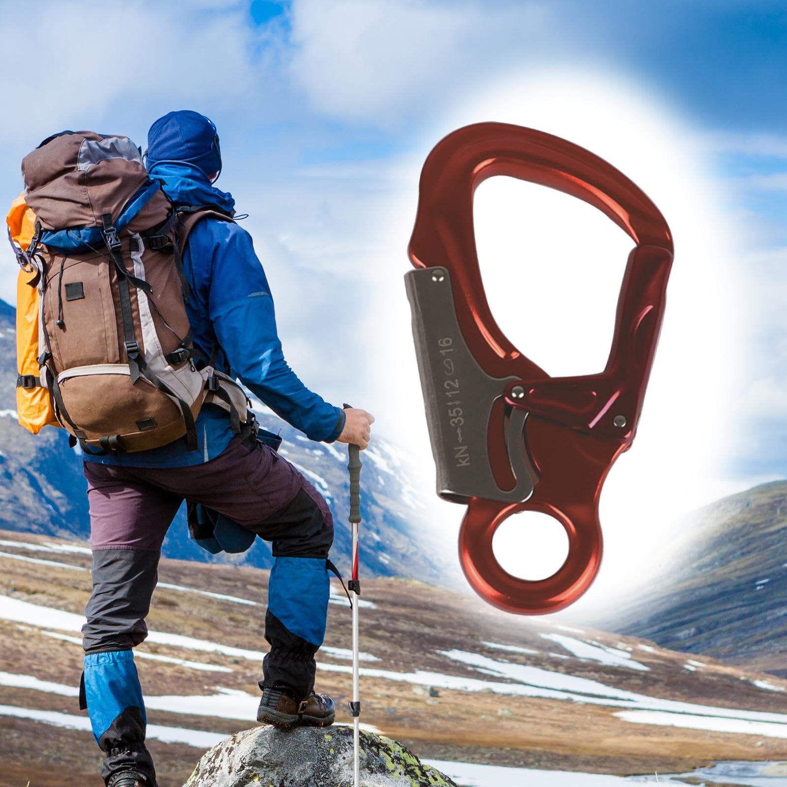 Mousqueton D'escalade, Lot De 2, Mousqueton Autobloquant, Anneau En D En Aluminium Et Acier Inoxydable Pour Escalade Et Descente En Rappel Verrouillage Pour Chien Balancoire Hamac 88099276