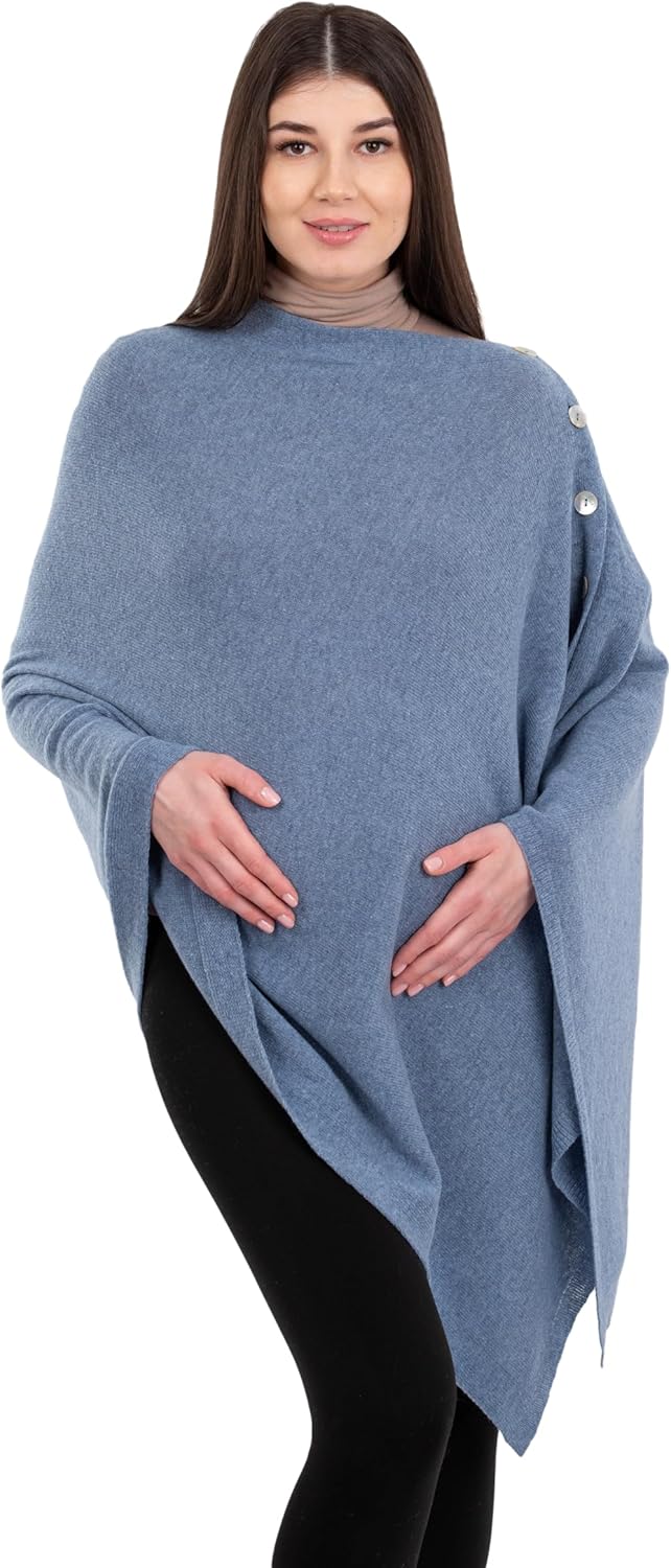SAOL Pregnancy Women's Shawl Wrap Poncho Knit Lambswool Scarf Cape Cardigan One Size