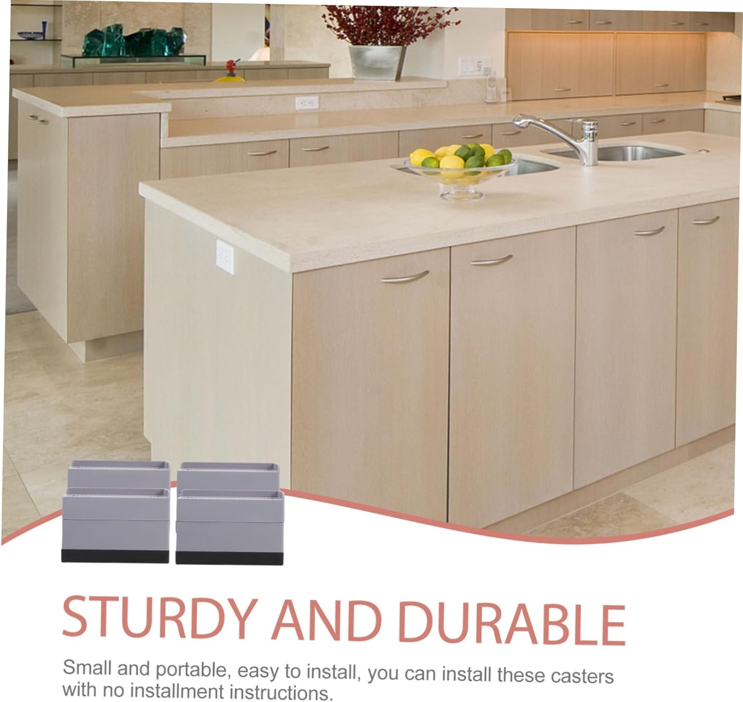 4pcs Bed Risers Heavy Duty Couch and Furniture Lifters Non- Design for Easy Installation Height Increase for Sofas Washing Machines and Tables