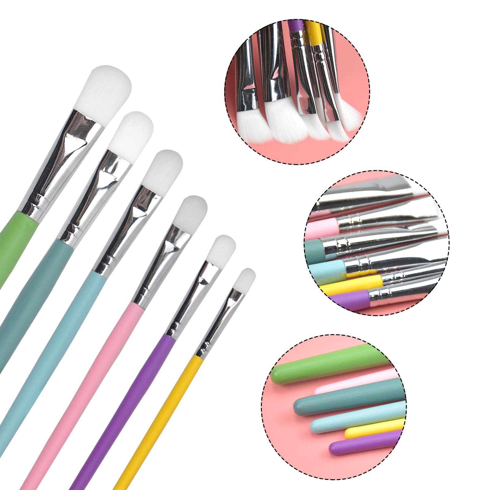 Ensemble de 13 Pcs Pinceaux à Pointes de Pinceaux, Pinceaux en Nylon pour Peinture Acrylique Huile Aquarelle Gouache Fournitures d'Art pour le Visage
