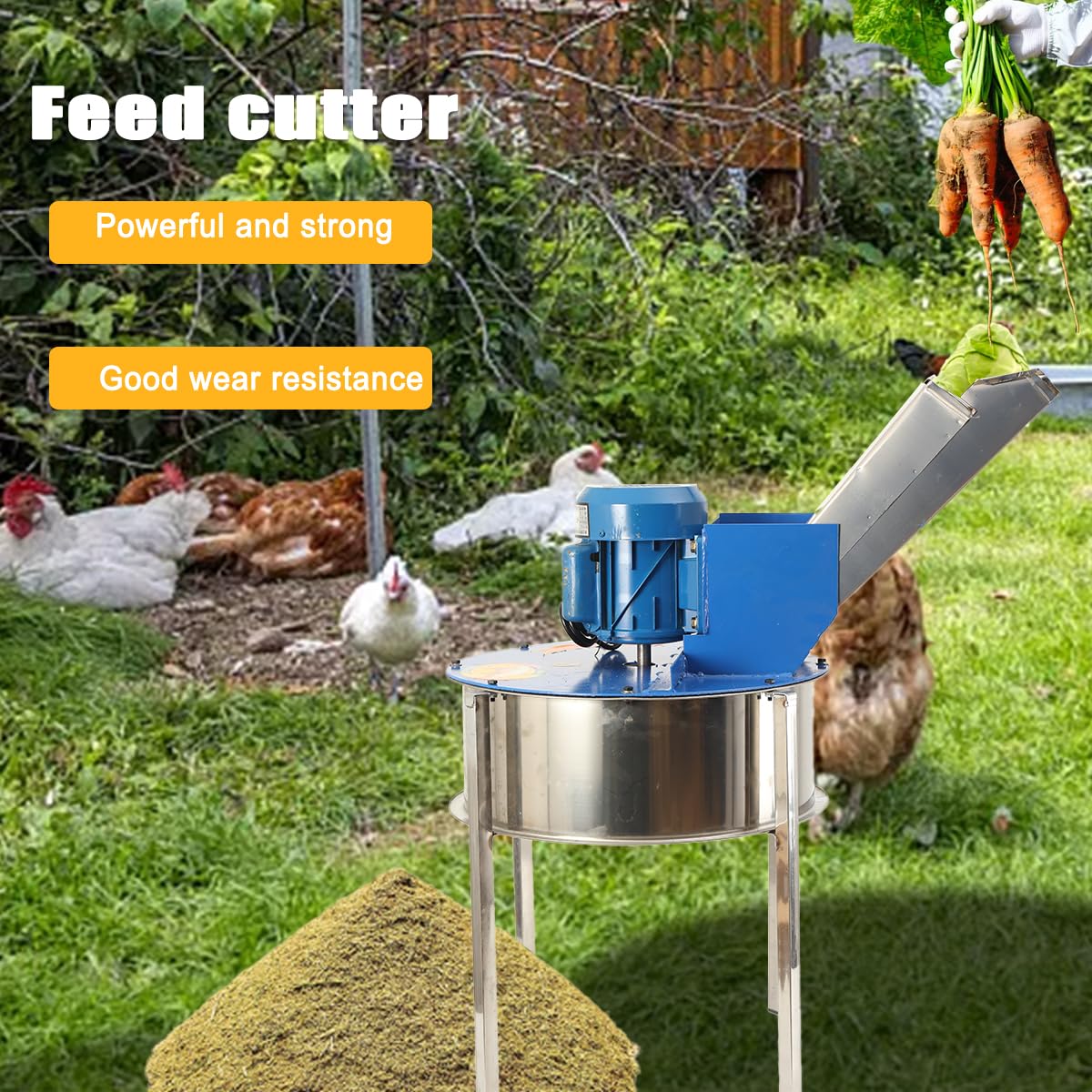 Elektrischer Futterhäcksler, 550W Motor, Kleiner Geflügelfutterzerkleinerer