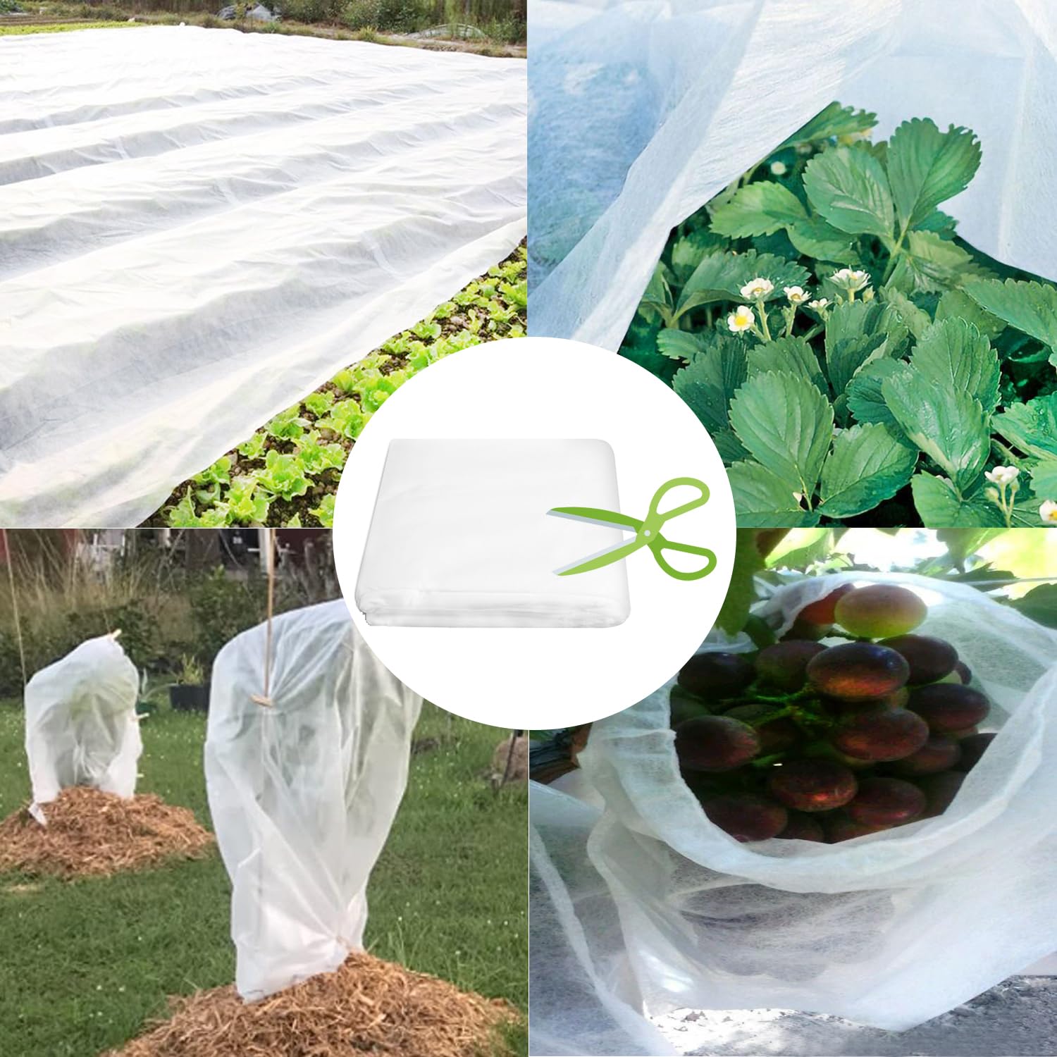 Garutom Cubiertas para plantas de 8 x 24 pies, 1.1 onzas, protección contra heladas, mantas para plantas al aire libre, cubiertas de invierno o hileras flotantes, tela de sombra para jardines