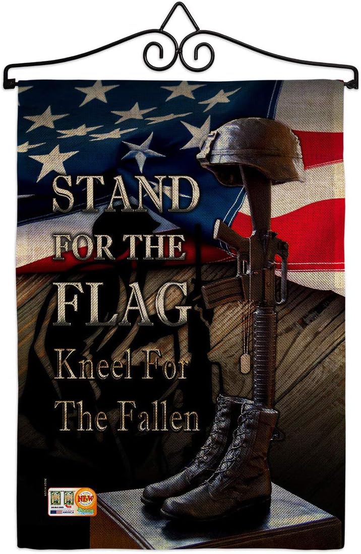 Stand for The Flag Garden Set Wall Hanger Armed Forces Military Service All Branches Support Honor United State American Veteran Official Small Gift Yard House Banner Double-Sided 13 X 18.5