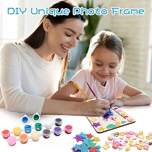 Miniatura 5 de ZYNERY - Paquete de 12 marcos de fotos, kit de manualidades de 7.5 x 5.5 pulgadas, marcos de fotos de madera sin terminar con juego de herramientas