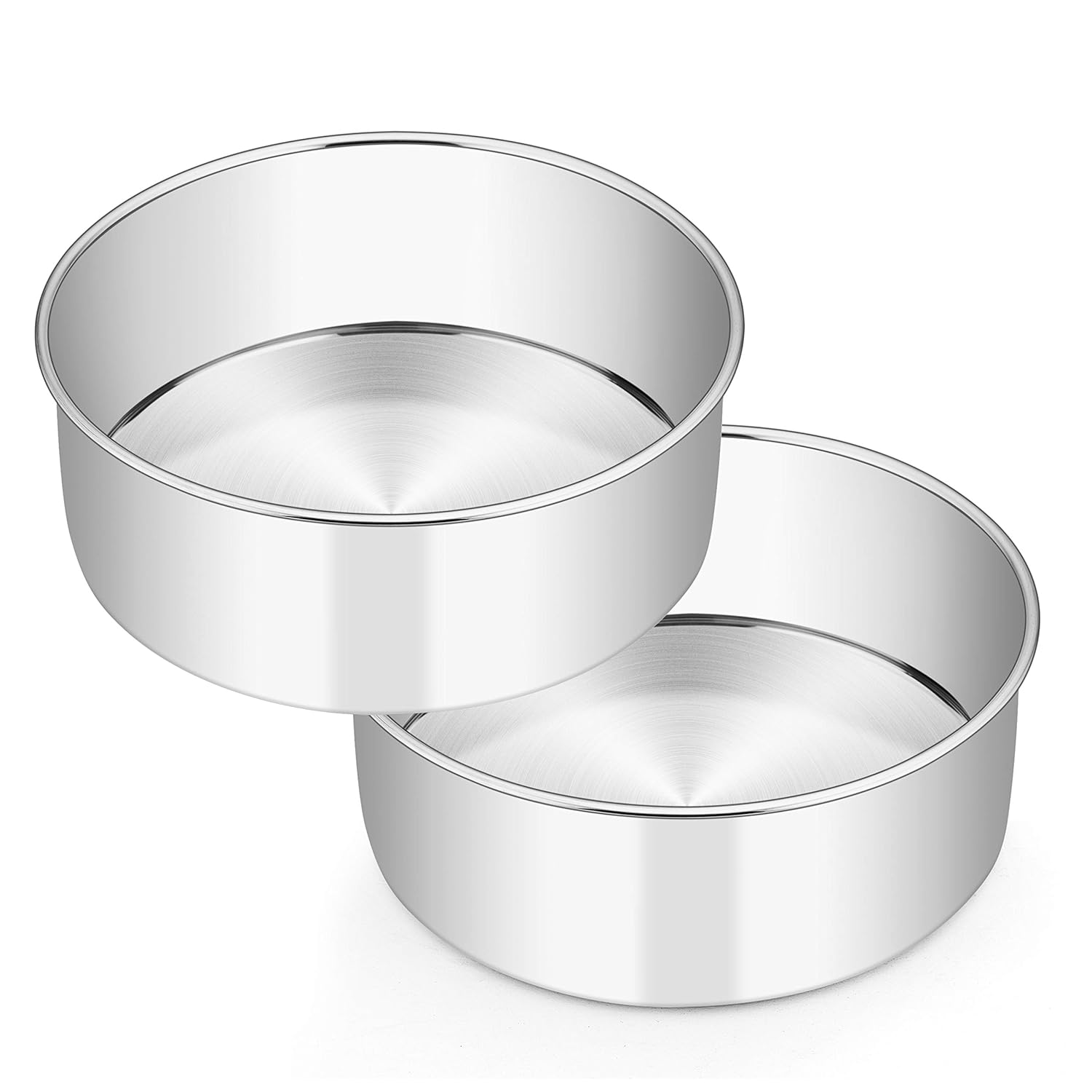 Buy 8 x 3 Inch Round Cake Pans, Efar Stainless Steel Deep Cake Baking