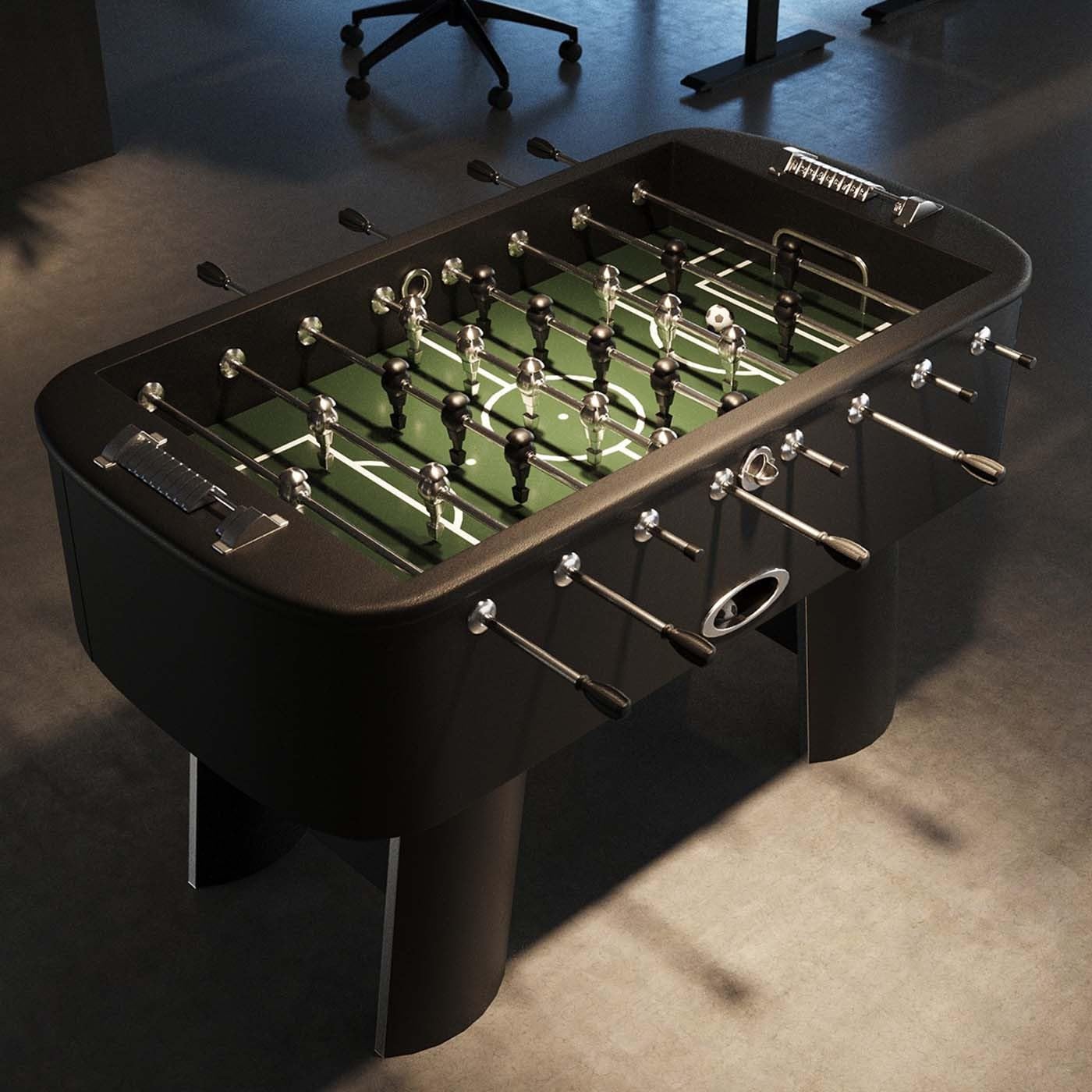 Kare Design Kicker Style , Calcio da Calcio, con 4 Palline, Nero/Argento, 90x125x145 cm (AxLxP)