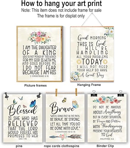 Miniatura 7 de Decoración de pared religiosa, arte de pared con versículo bíblico, impresión motivacional de escritura cristiana, decoración de pared para