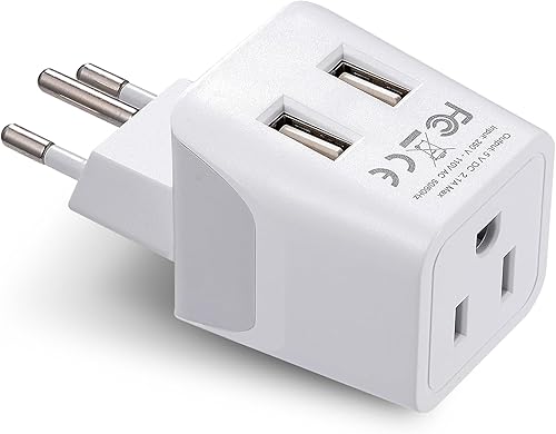Adaptador de viaje Ceptics, de EE.UU. a Japón, Filipinas, con doble USB, tipo A, ultra compacto Tipo J - Suiza