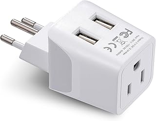 Ceptics Canada to Switzerland Travel Adapter (Type J) - Dual USB - Charge your Cell Phone, Laptops, Tablets - Grounded (CTU-11A)