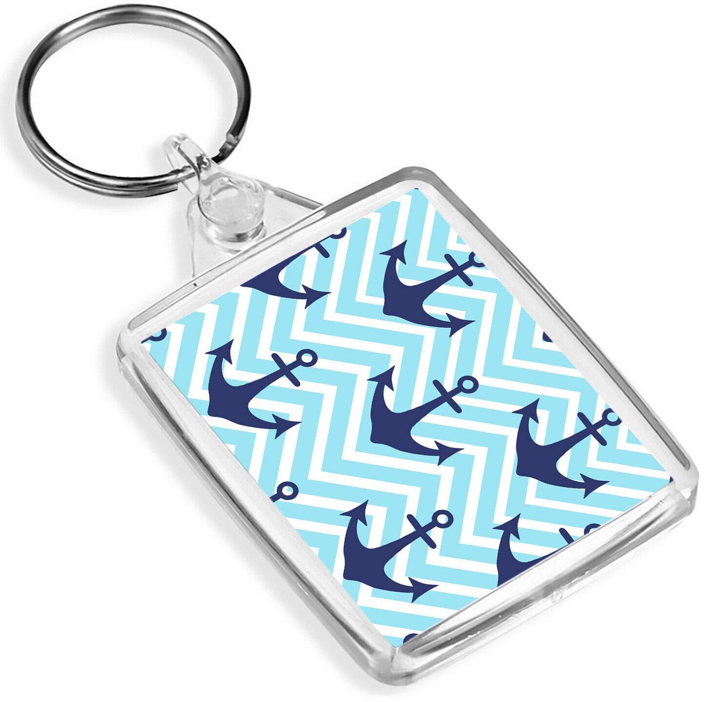 Destination Vinyl Keyrings Unisex Multi Nautical Print Keyring Anchor Sailing Seaside Sea Boat Keyring #8848