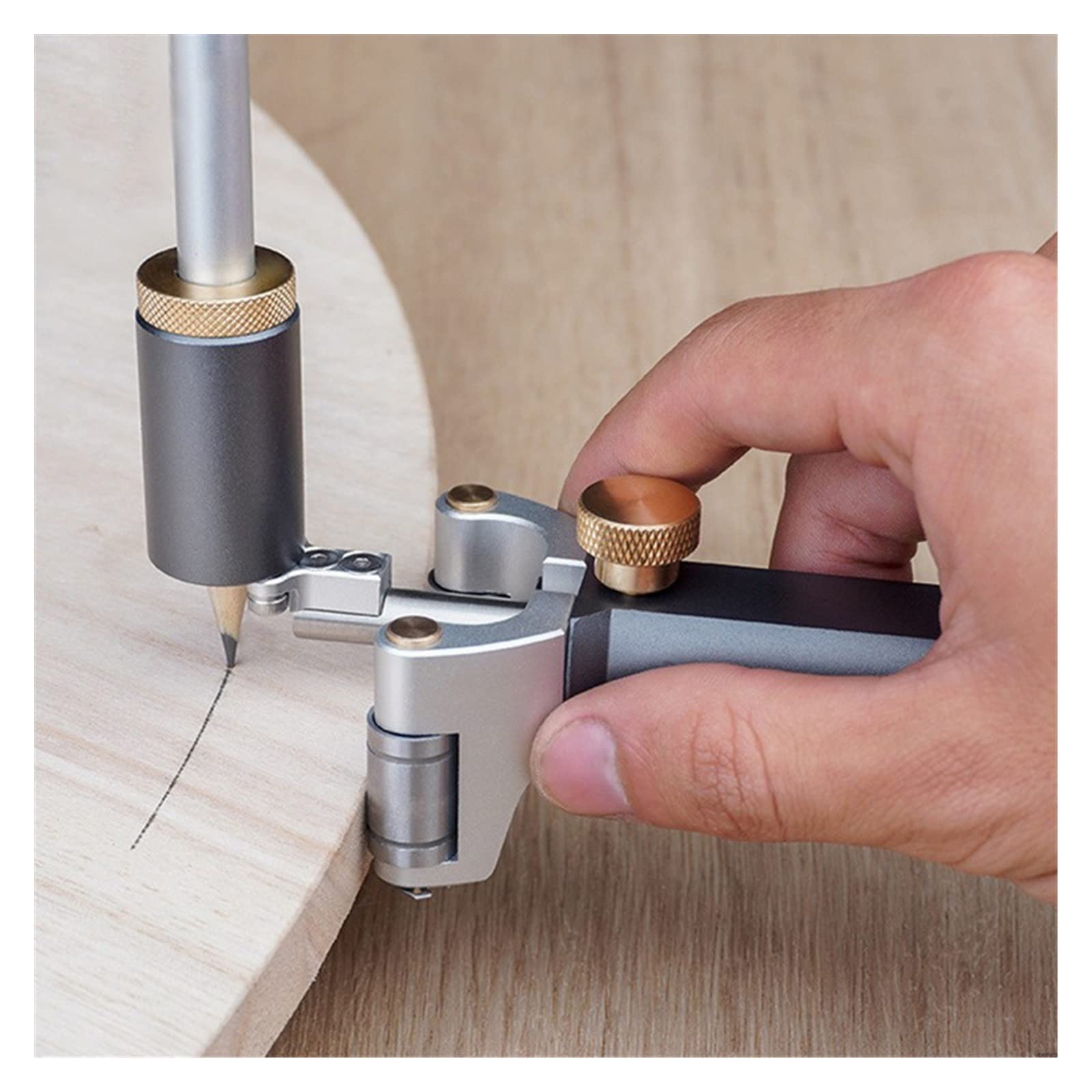 Woodworking Linear Arc Scriber Straight Linear Arc Dual-purpose Ruler Parallel Line Drawing Measuring Gauge DIY Wood Scribe Tool