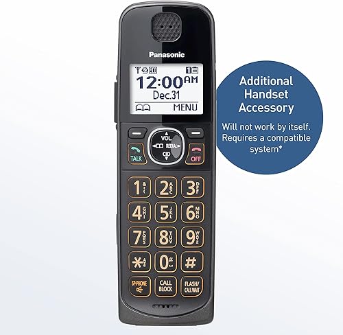 Miniatura 2 de Panasonic KX-TGEA60M - Teléfono inalámbrico adicional, compatible con sistemas telefónicos inalámbricos KX-TGE633M/TGE645M (negro metálico)