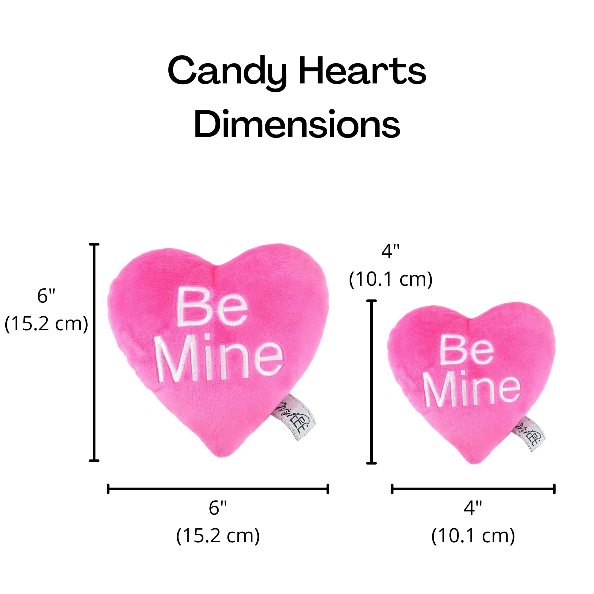 Candy Heart Valentinstag Hundespielzeug, groß, 4 Stück