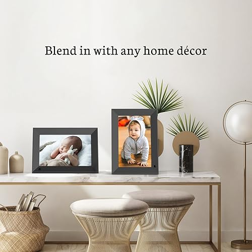 Miniatura 7 de BSIMB - Portarretratos digital de 8 pulgadas con pantalla táctil, portarretratos electrónico mediante Wi-Fi con pantalla HD de 1280 x 800, álbum de