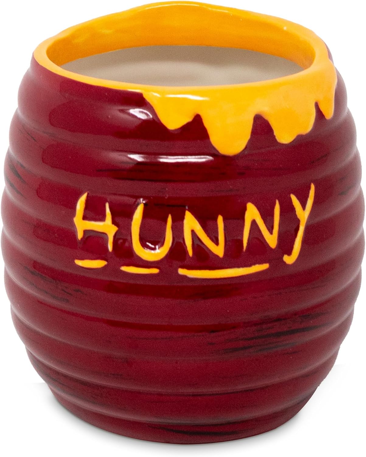 Steel Mill & Co Ceramic Honey Pot Vase, 4.5" x 4.5", Beehive Flower Vase & Desk Organizer, Ridged Pot with Honey Drip Detail, Rustic Cottagecore Home Decor