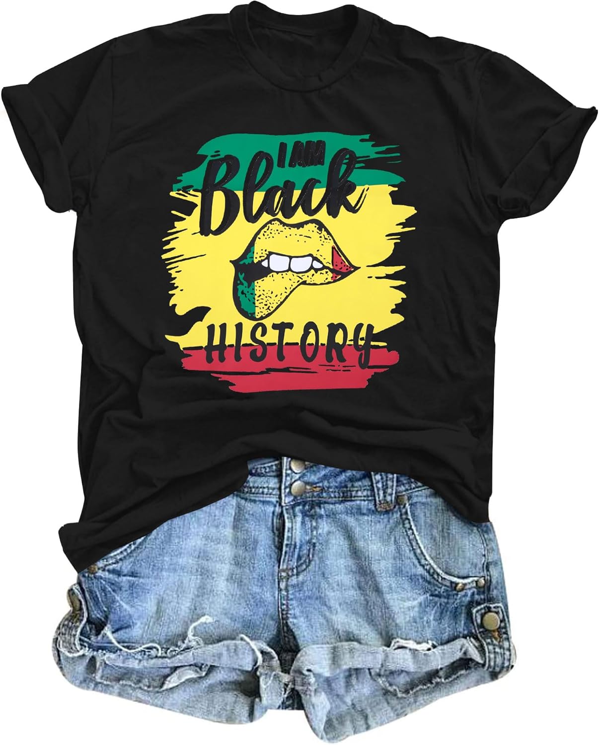 KIDDAD Black History Shirts for Women: Black History Month Shirt African American T Shirt MLK Shirt Black Graphic Tee