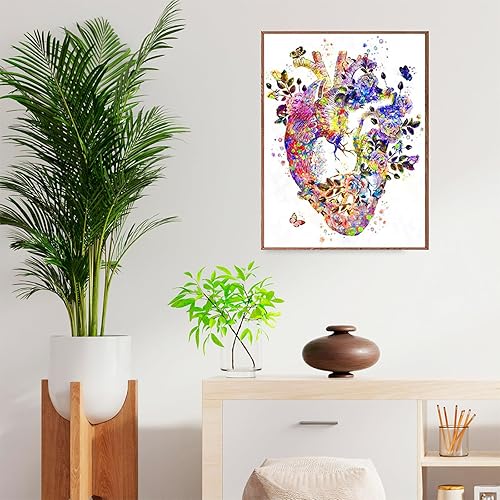 Miniatura 2 de LEARTDYY Pintura de diamante 5D, corazón, órganos humanos, anatomía médica, taladro para pegar bricolaje, kits de punto de cruz, diamantes de