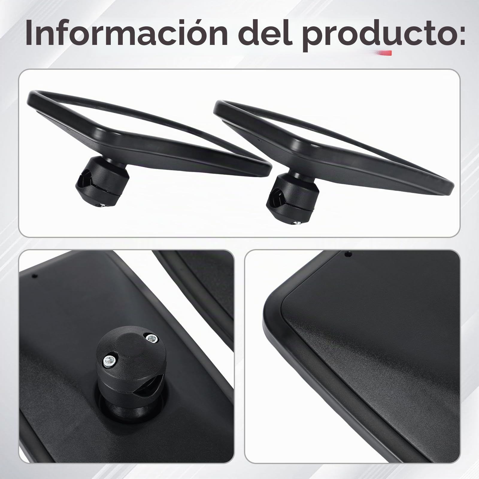 2 piezas de espejos universales para tractor, 28,5 x 17 cm, espejos retrovisores de PVC con carcasa y soporte para agricultura, espejo retrovisor para tractor agrícola, para maquinaria agrícola