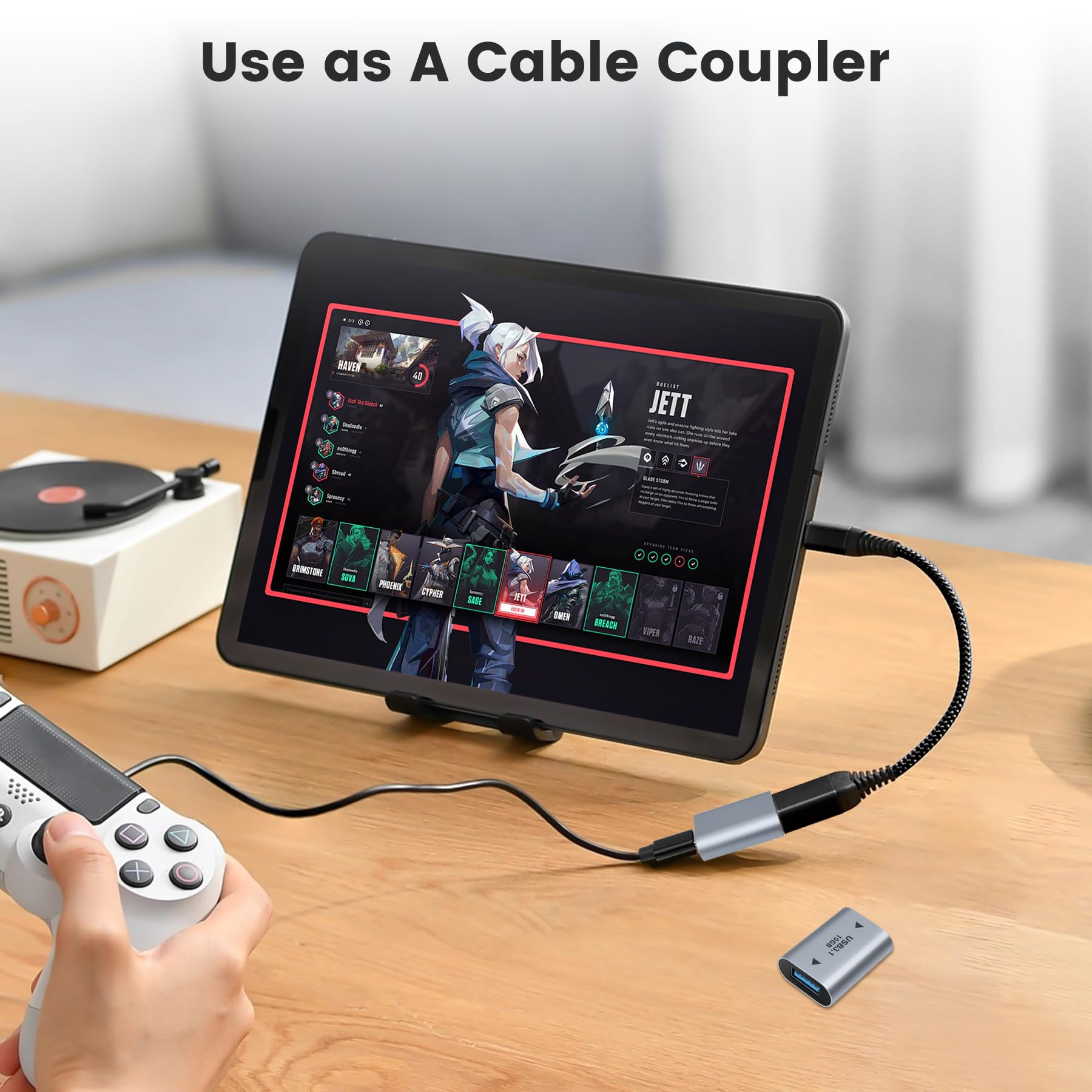 2 Adaptateurs USB Femelle Vers USB-C Femelle - Pour Rallonge, Charge Et Données 10 Gb/s