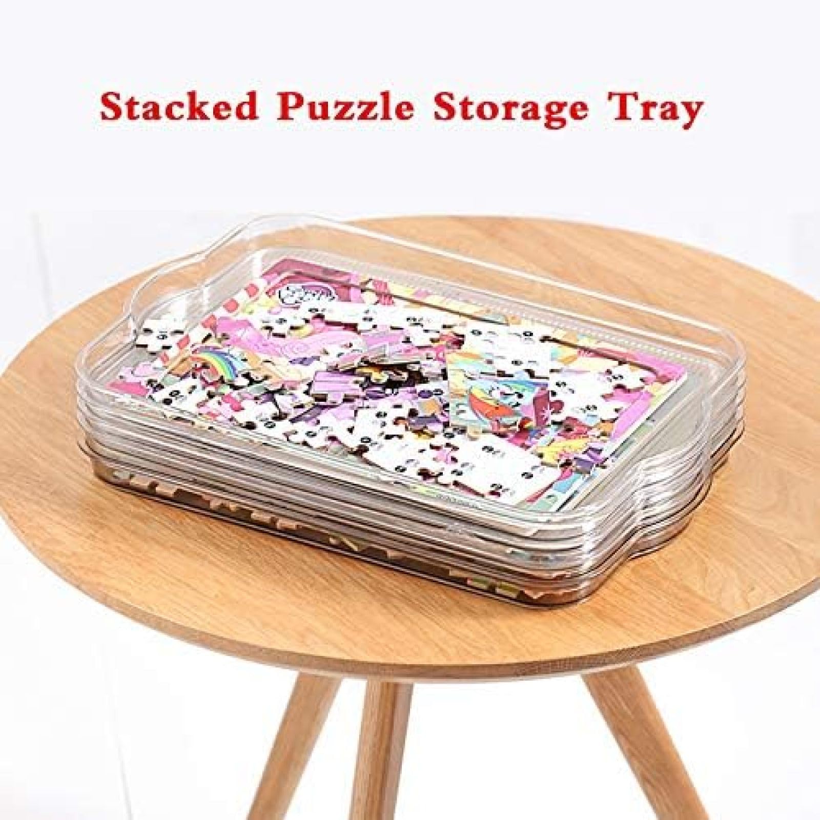 8 tacek do sortowania puzzli, które można układać w stosy, zmieszczą się do 1000 sztuk Sortowniki do układania puzzli do sortowania prezentów dla puzzli, mały szary