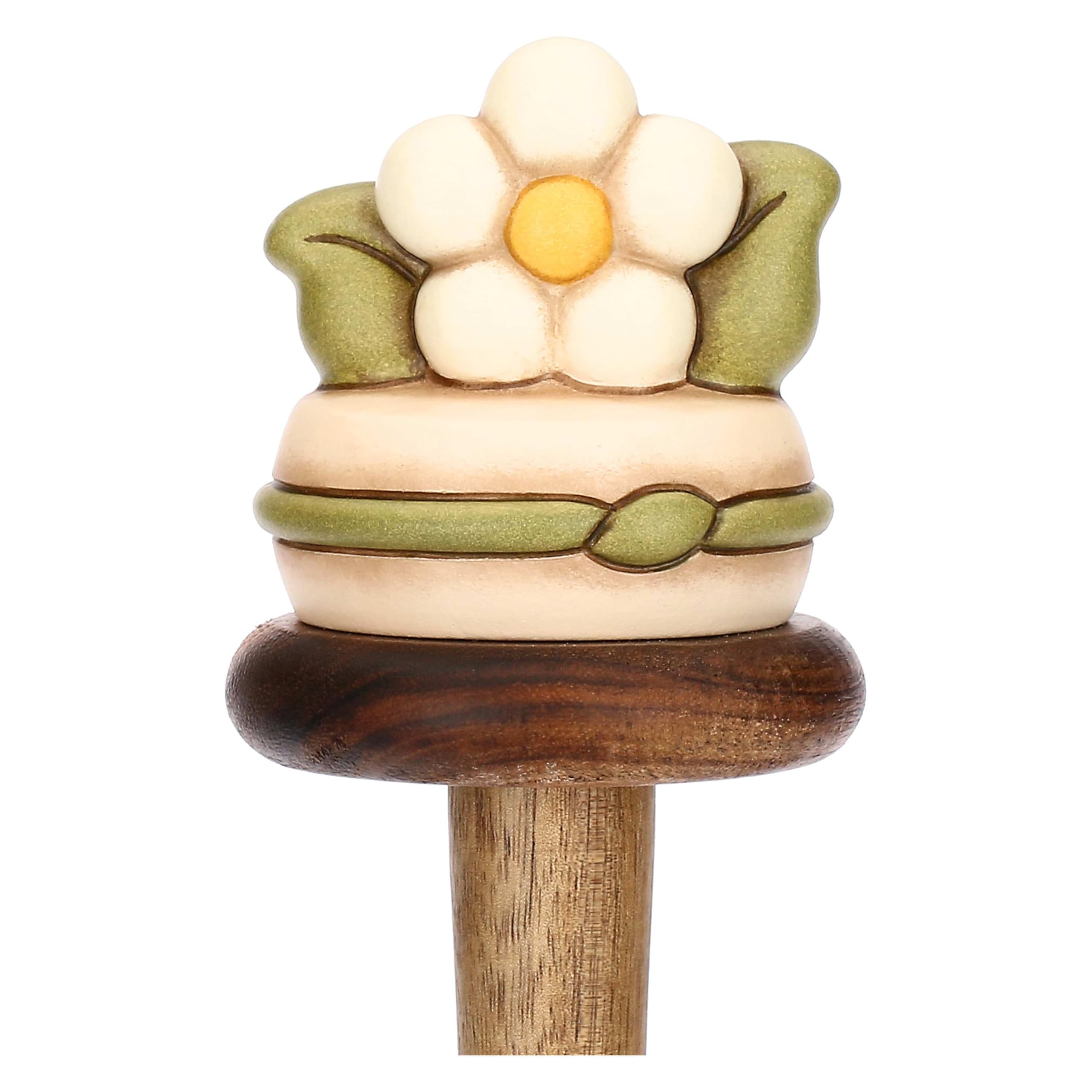 THUN - Portarotolo - ceramica e legno - Collezione Country Bloom - 18 x 36 cm