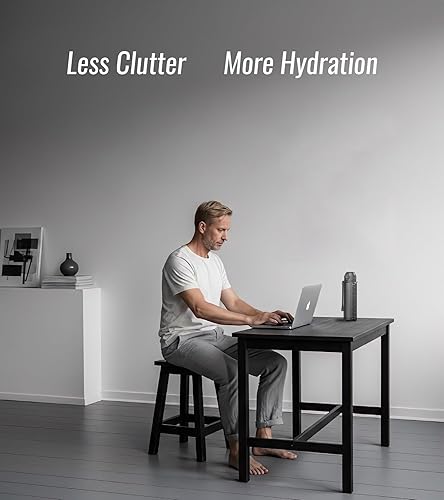 Miniatura 3 de Botella de agua deportiva de 32 oz1 L, tritán duradero, a prueba de fugas, apta para lavavajillas, sin BPA, resistente a caídas, tapa para beber