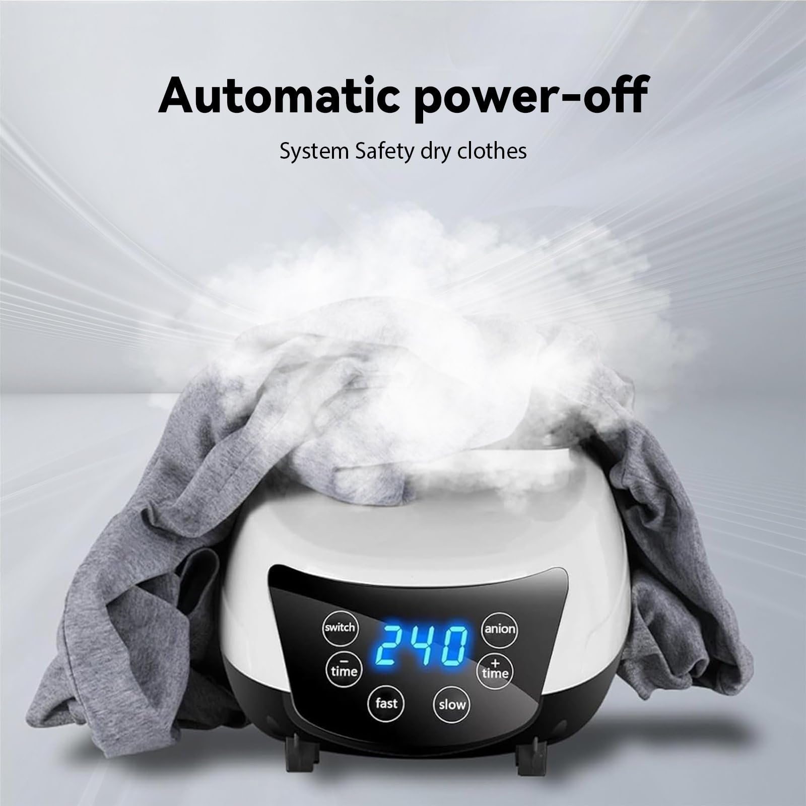 Elektrischer WäSchetrockner Mit Heizfunktion, 31cm Mini WäSchetrockner, Tragbarer WäSchetrockner, Mit Timer 60/120/180/240min, Led-Anzeige, 1500w, Mit Fernbedienung, FüR Die WäSche Im Haus