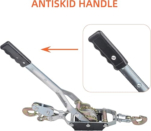 Miniatura 4 de Cabrestante manual de 5 toneladas con 3 ganchos de acero, doble engranaje, herramienta de cadena, herramienta de tracción de potencia, herramienta