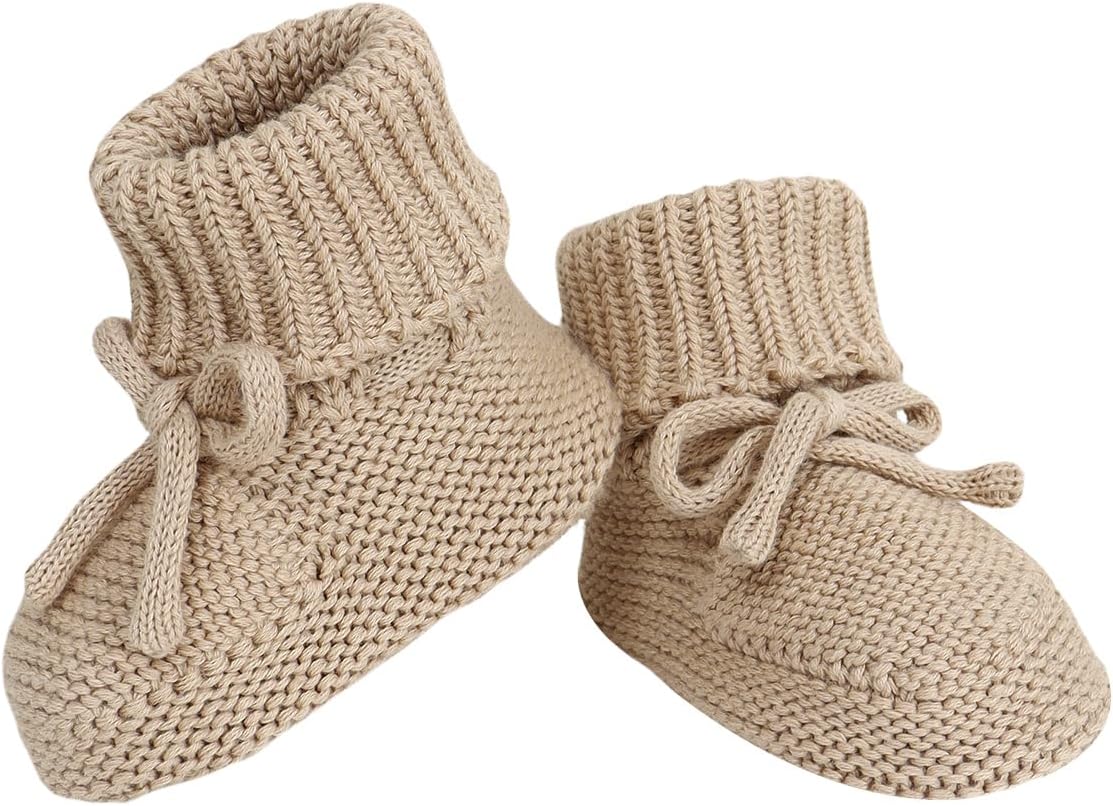 Baby Booties Newborn First Walkers Cozy Shoes Warm Knit Soft Booties for Toddler Infant Boy Girl