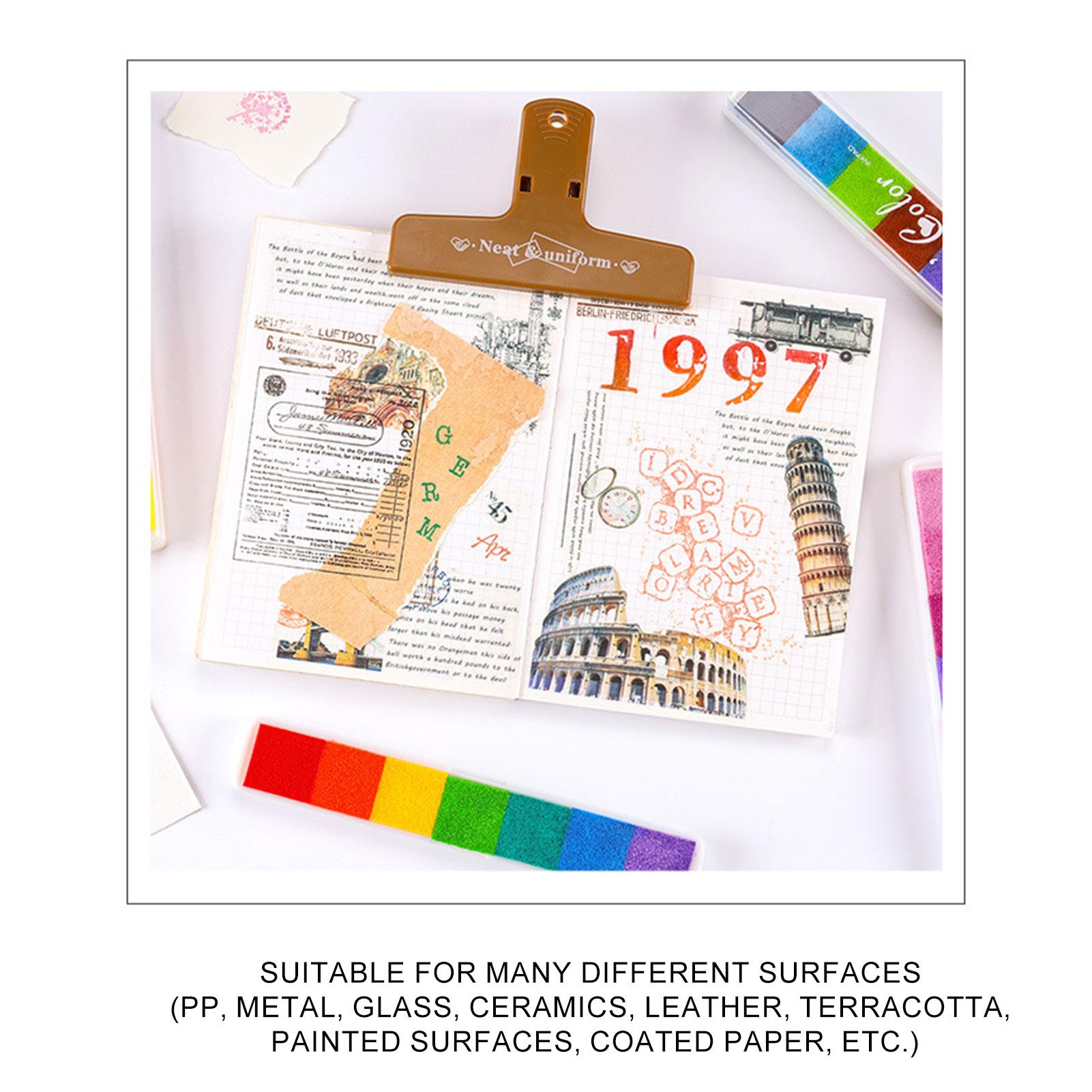 20 Timbri Per Scrapbooking E Fai Da Te - Tamponi Inchiostro Multicolore Per Carta, Tessuto E Legno - Foto 11